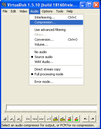 VirtualDub Audio Codecs