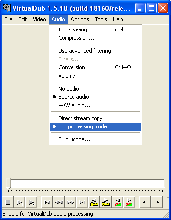 VirtualDub Audio Codec einstellen 1